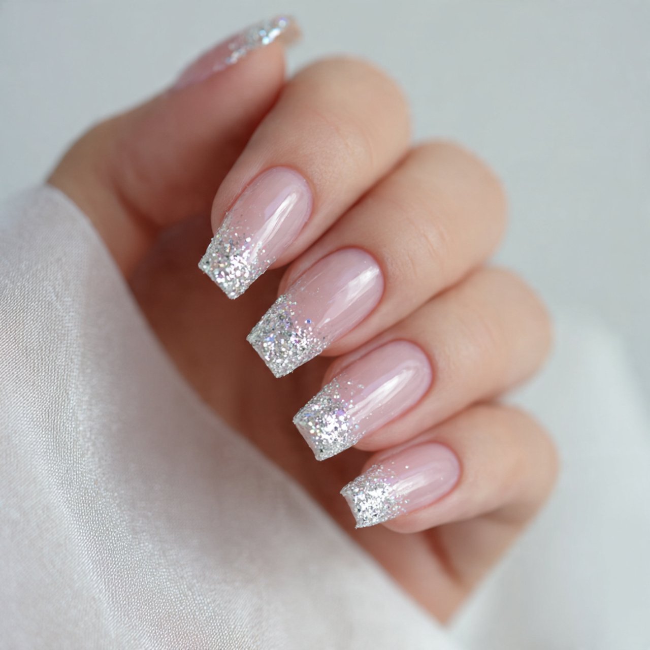 nails with sparkly tips
