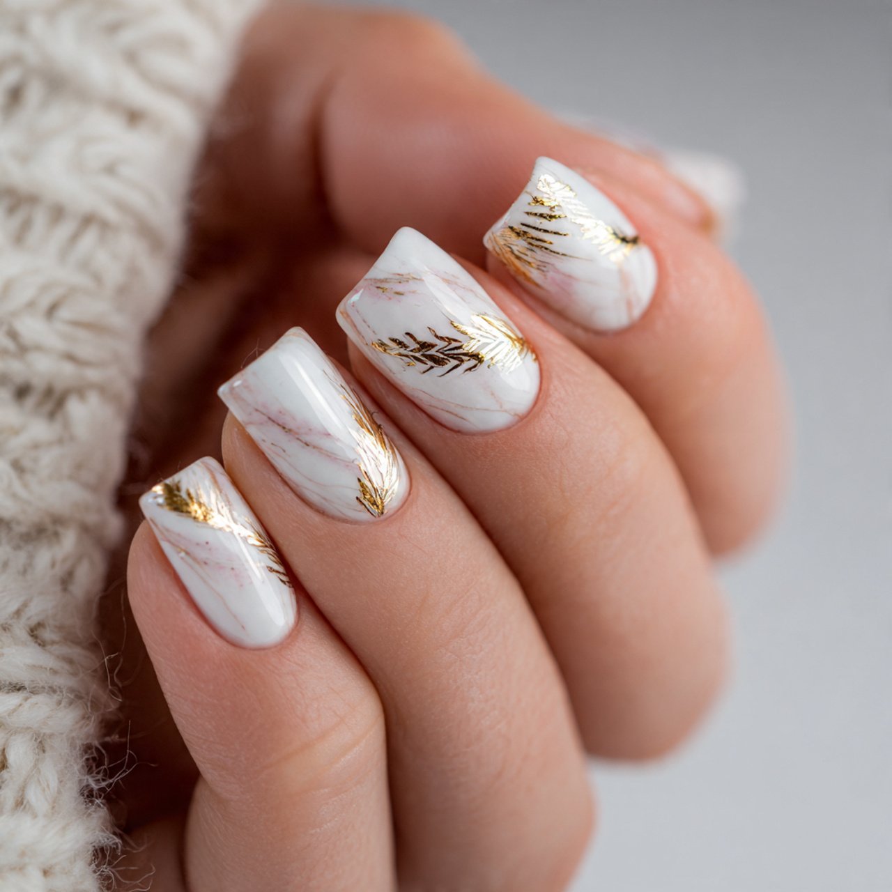 nails with tiny gold foil details flawless nails