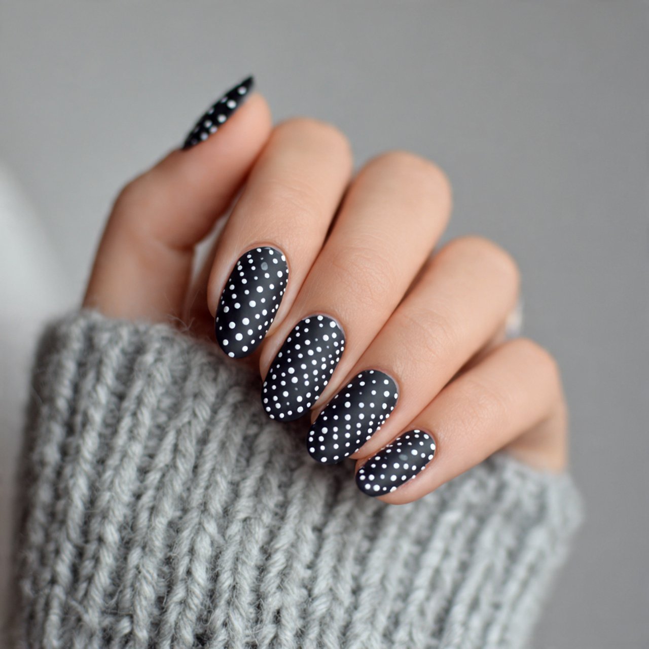 nails with tiny white dots stunning nails