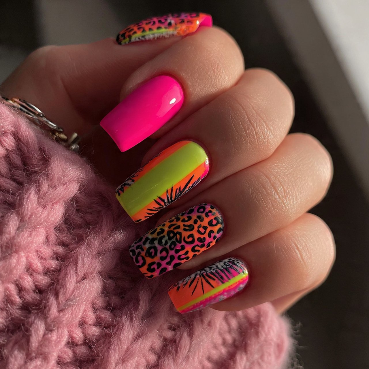 neon accents attractive nails