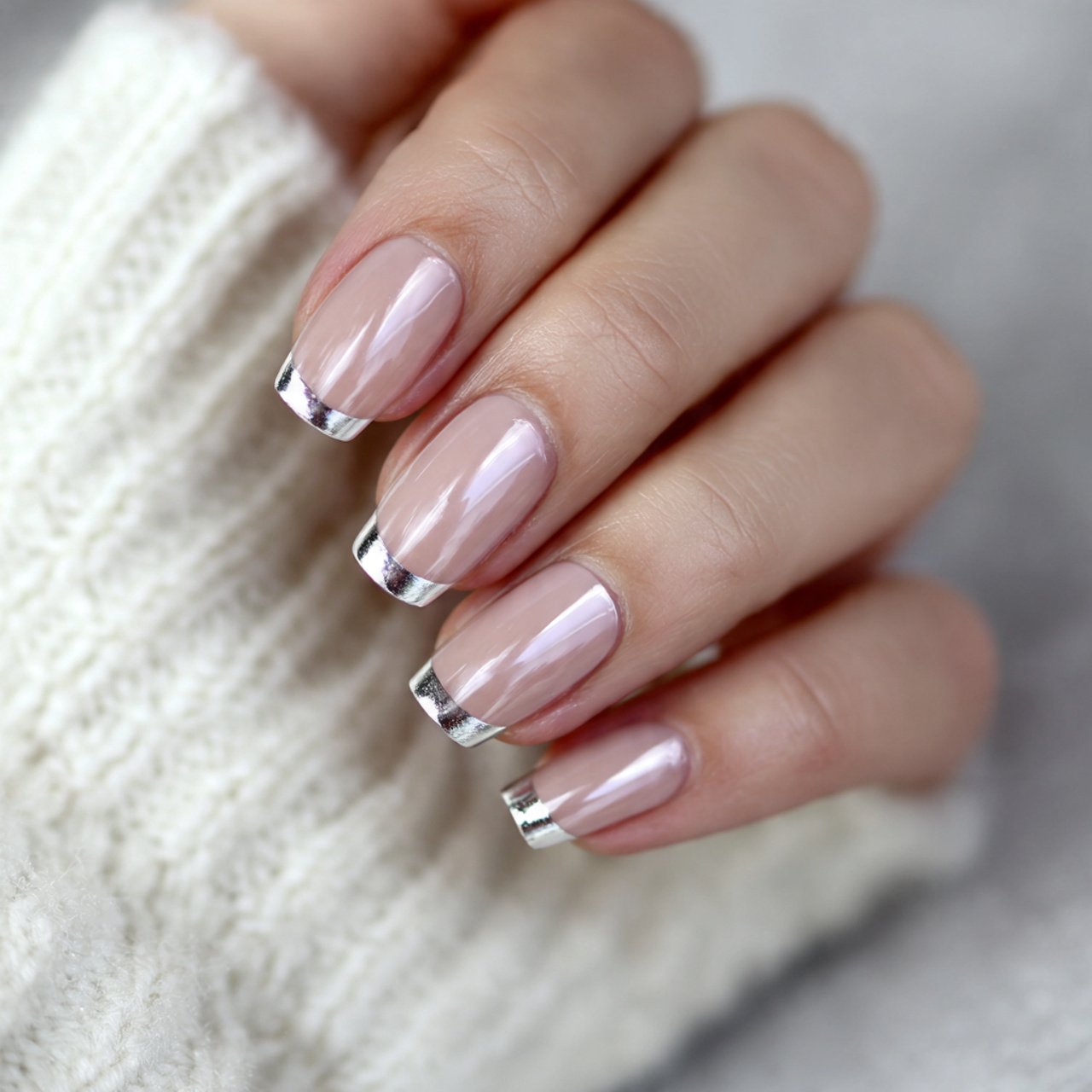 Nails Ideas: That Look Trendy, Wearable, and Salon-Worthy 15 neutral chrome french nails flawless nails
