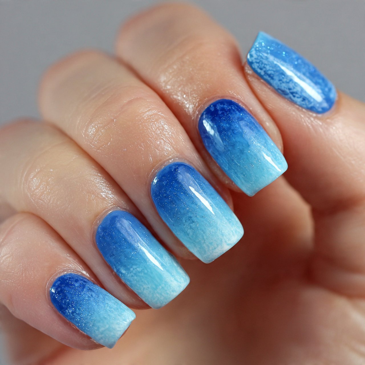 ocean blue ombre nails