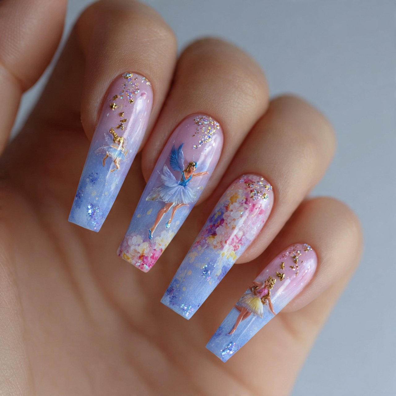 pastel ballerina nails tiny nails 1