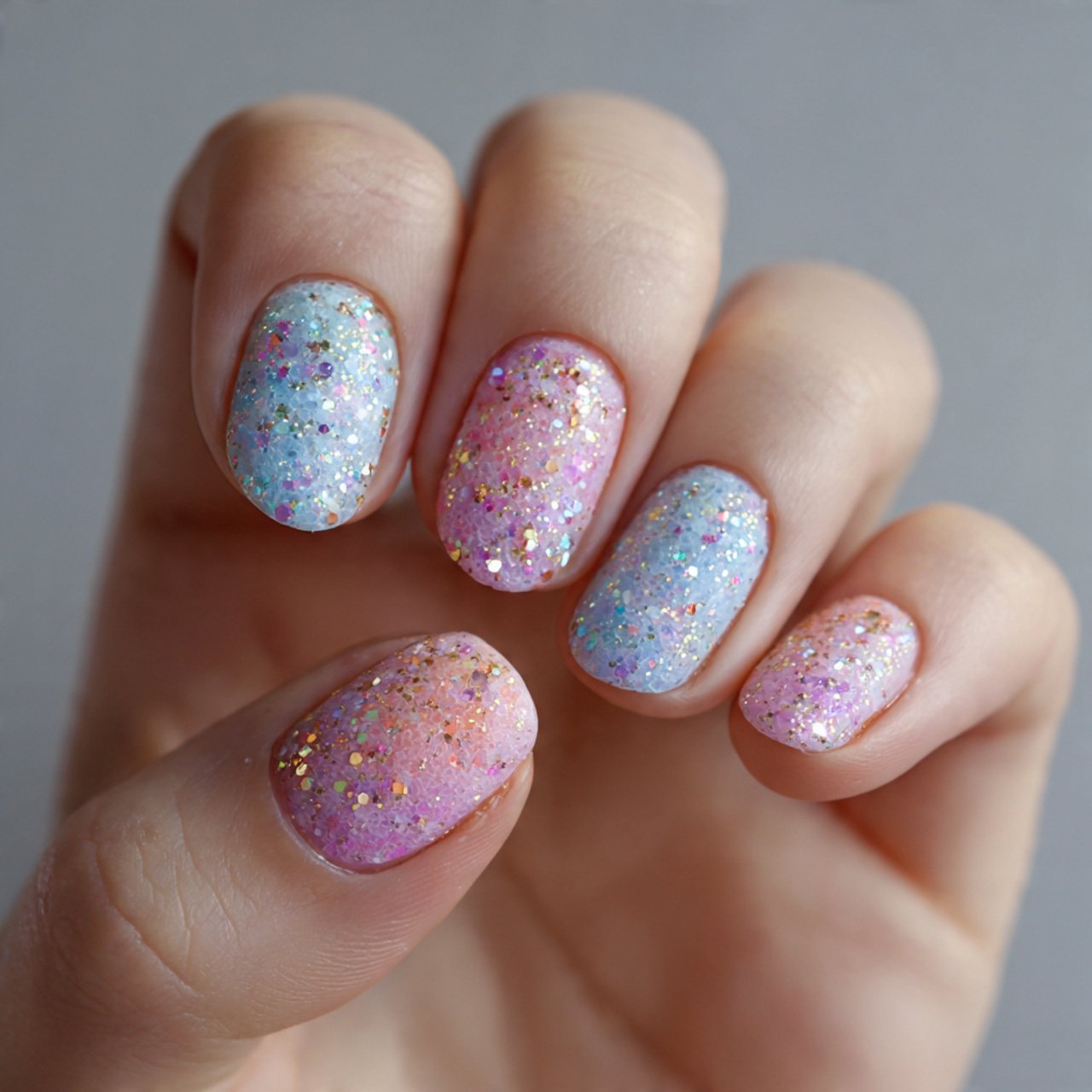 pastel glitter nails cute nails
