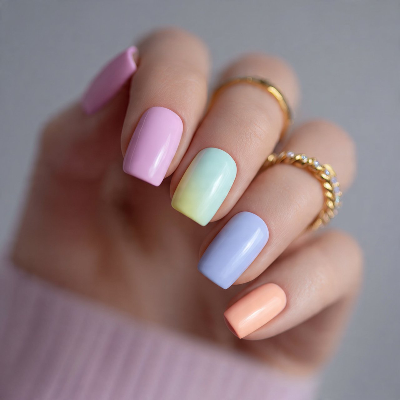 pastel mismatch summer nail art nails iamge