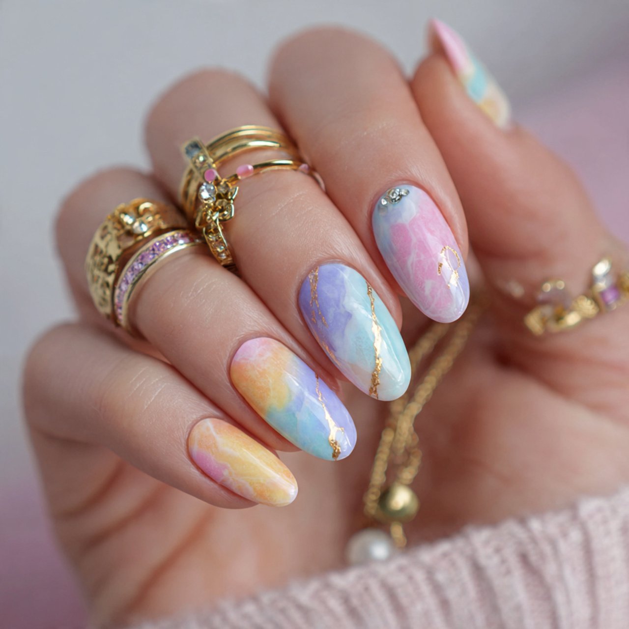 pastel mix festival nails