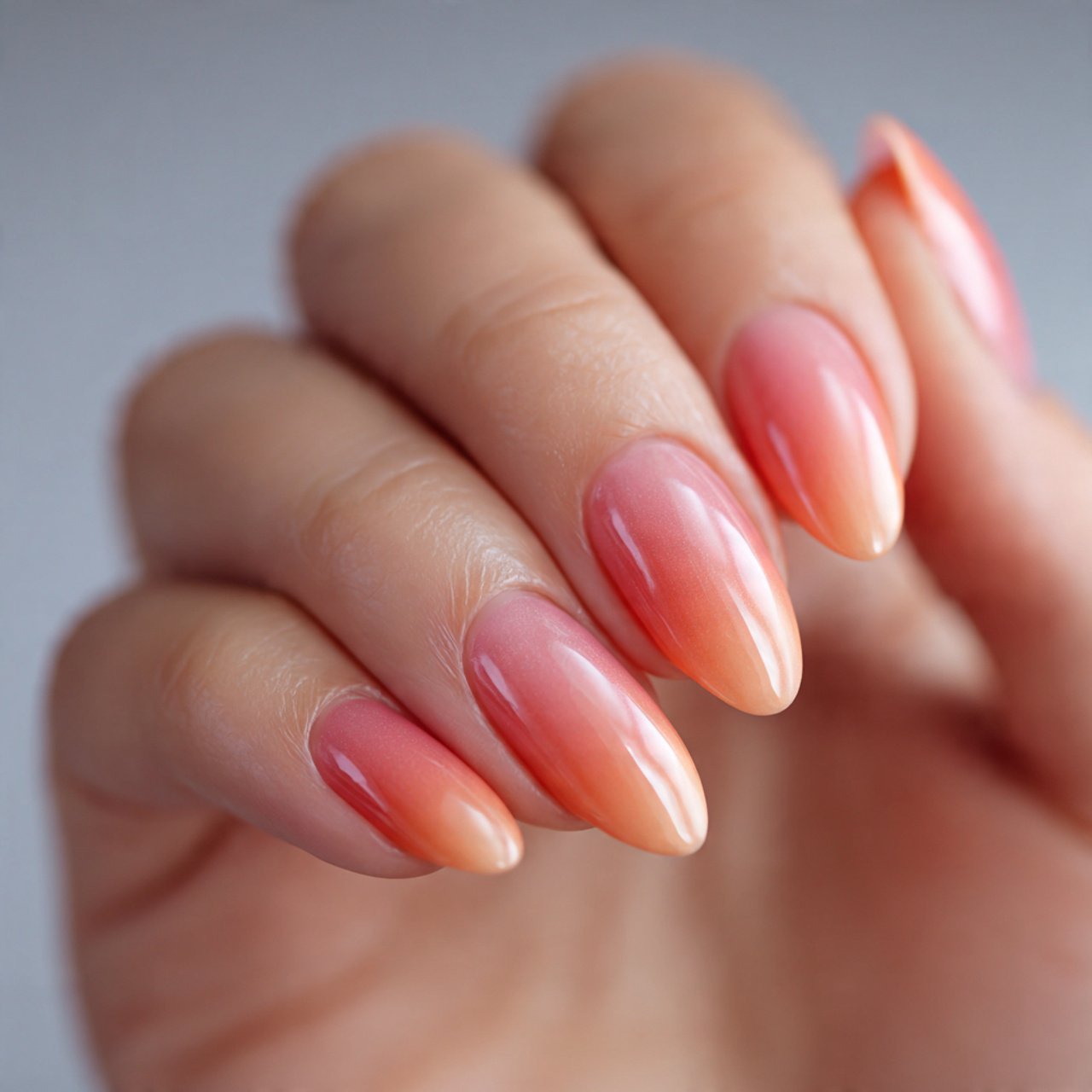 peach ombre gel nails
