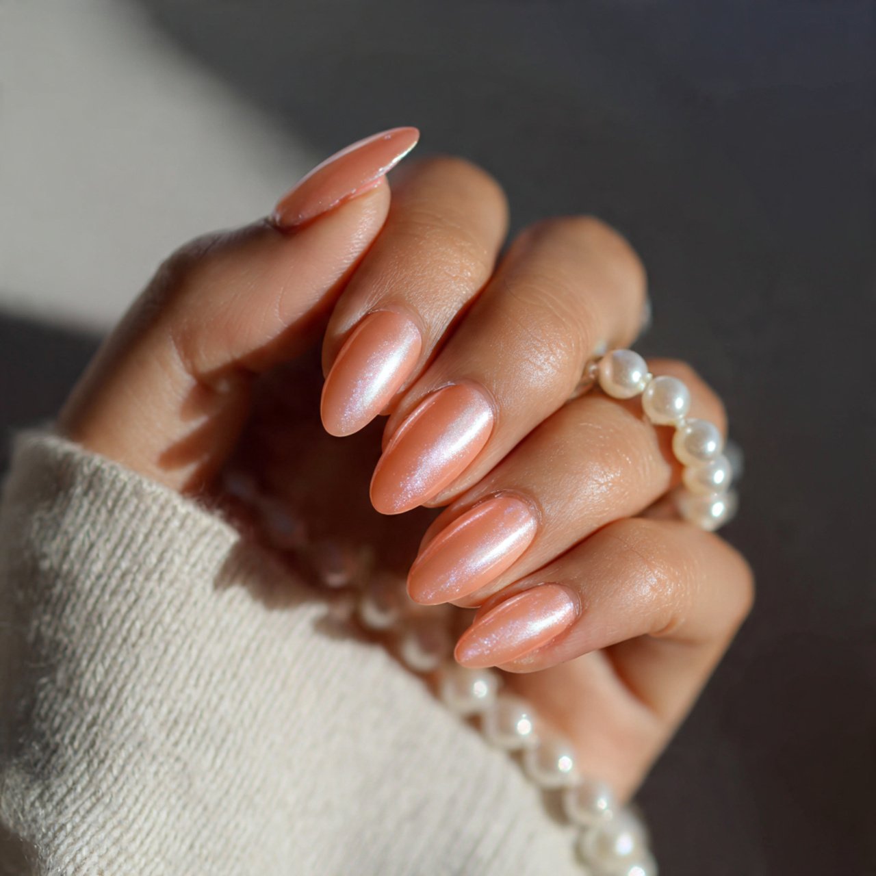 peach pearl nails 2