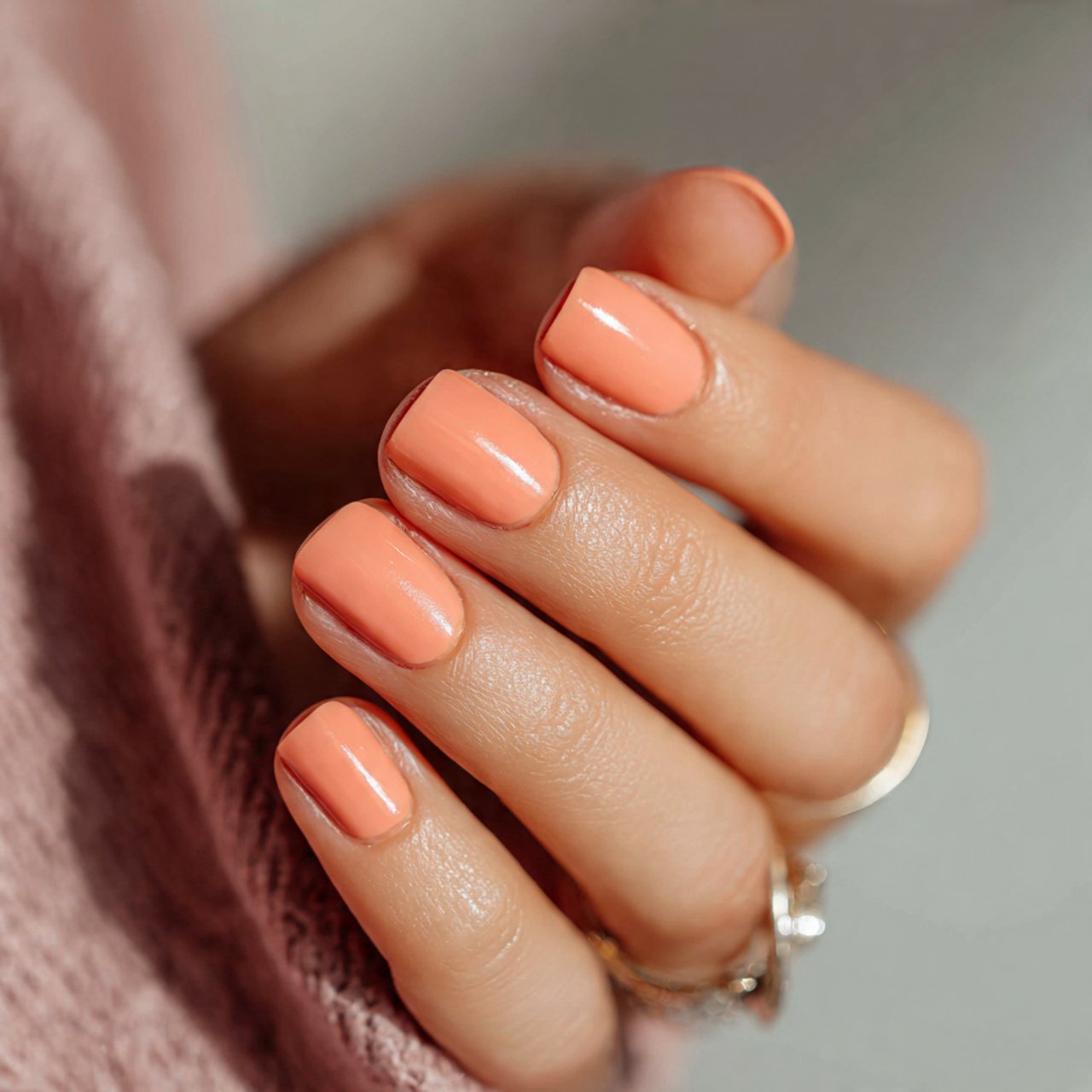 peach sorbet short nails