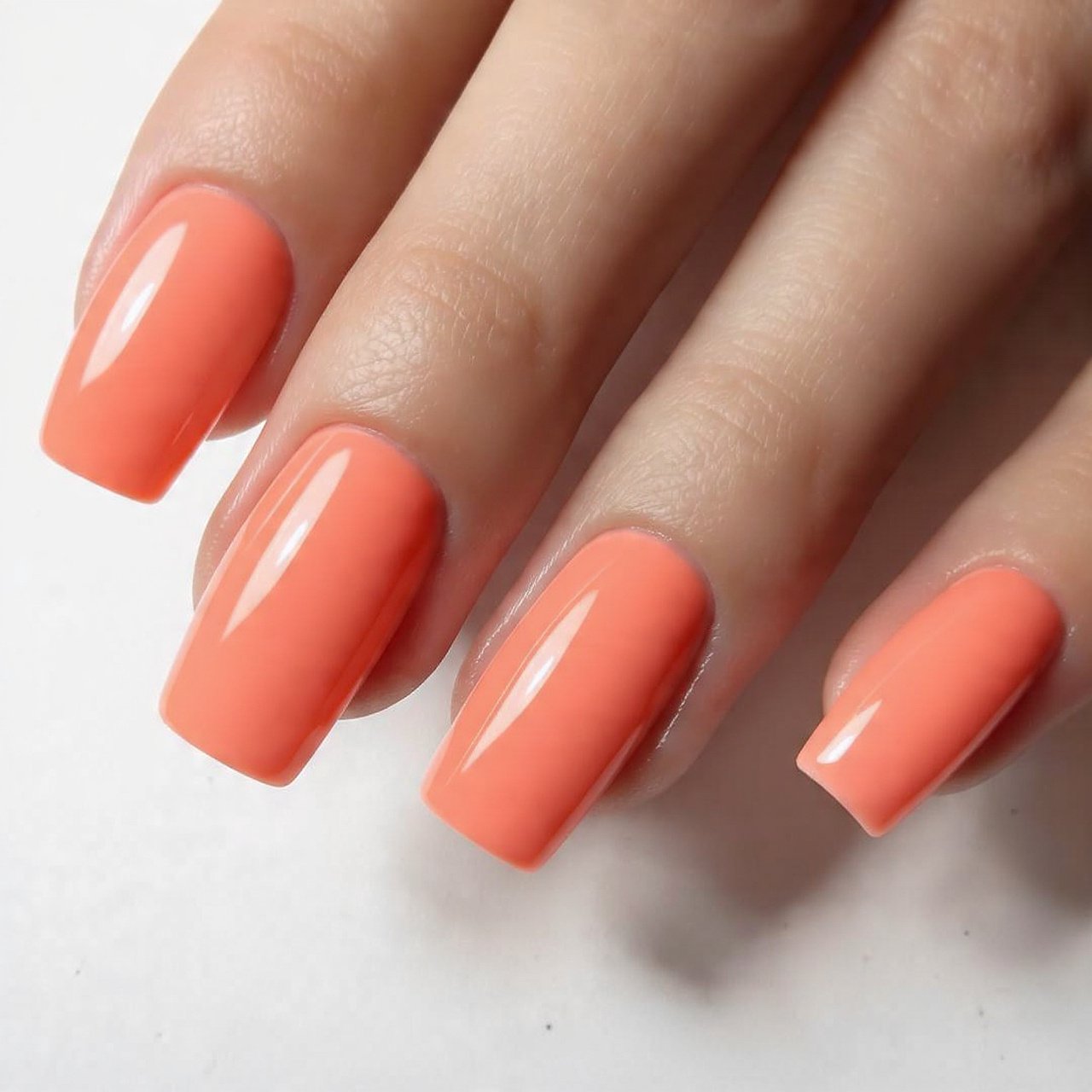 peachy coral gloss nails stunning nails 1