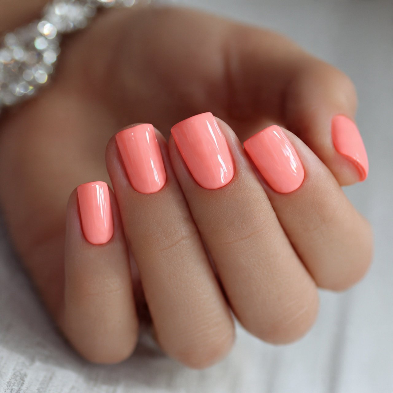 peachy coral short nail designs pretty nails