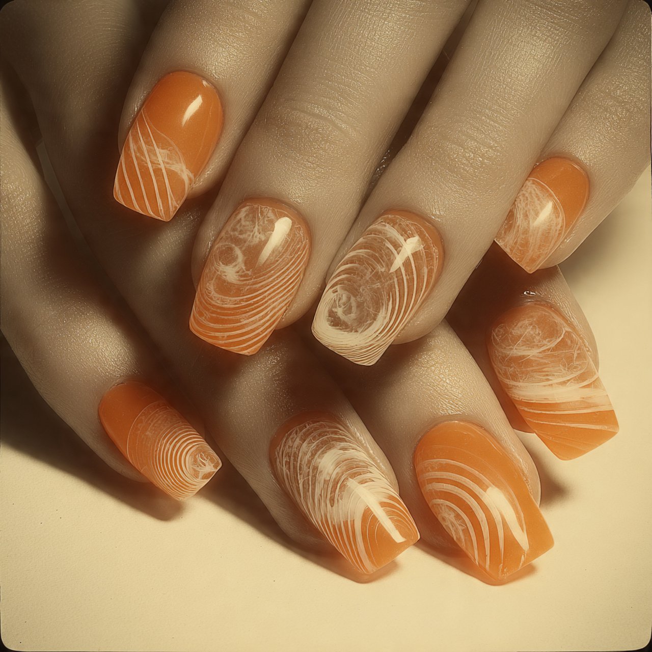 peachy swirl nails attractive nails