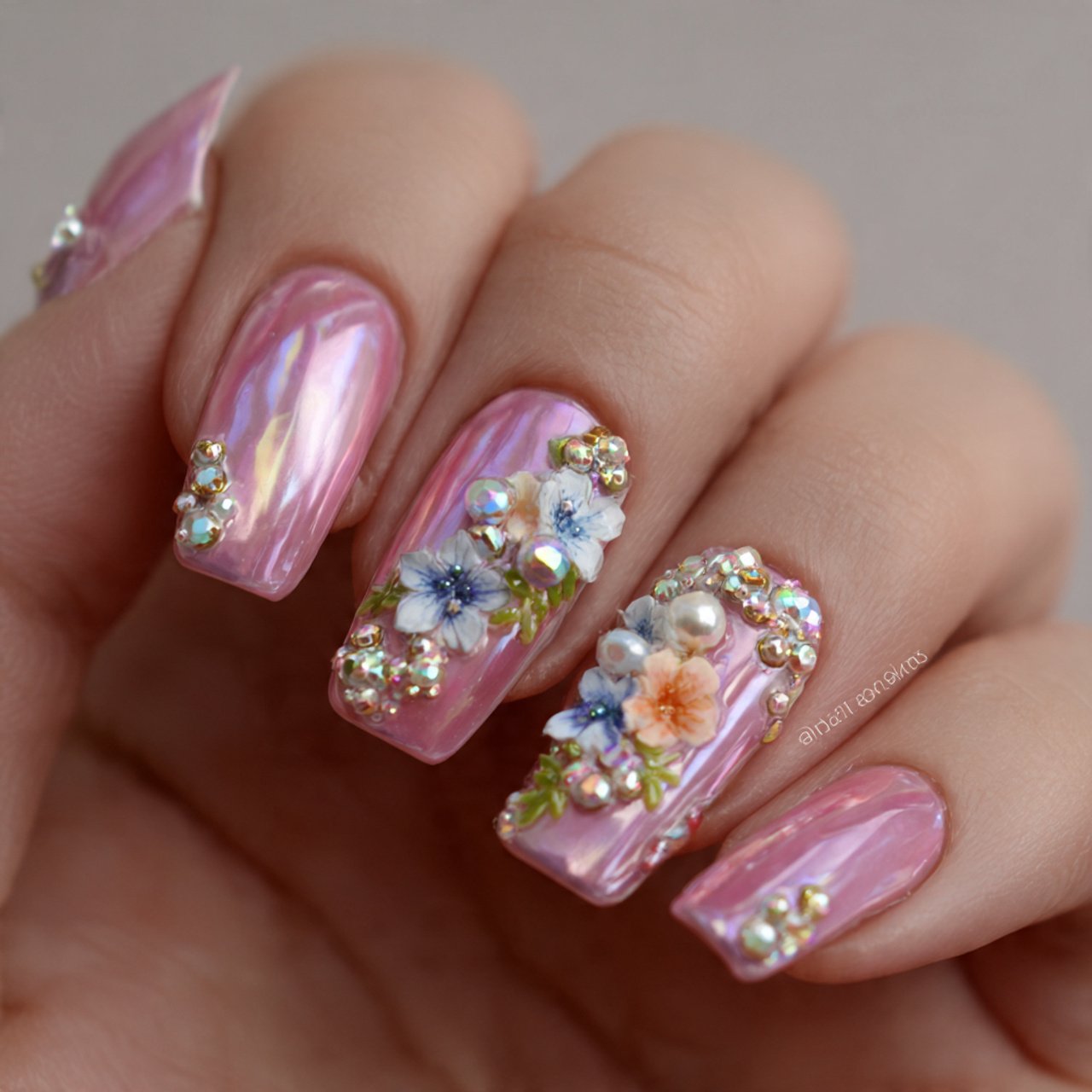 pearl accent 3d nail art nails image