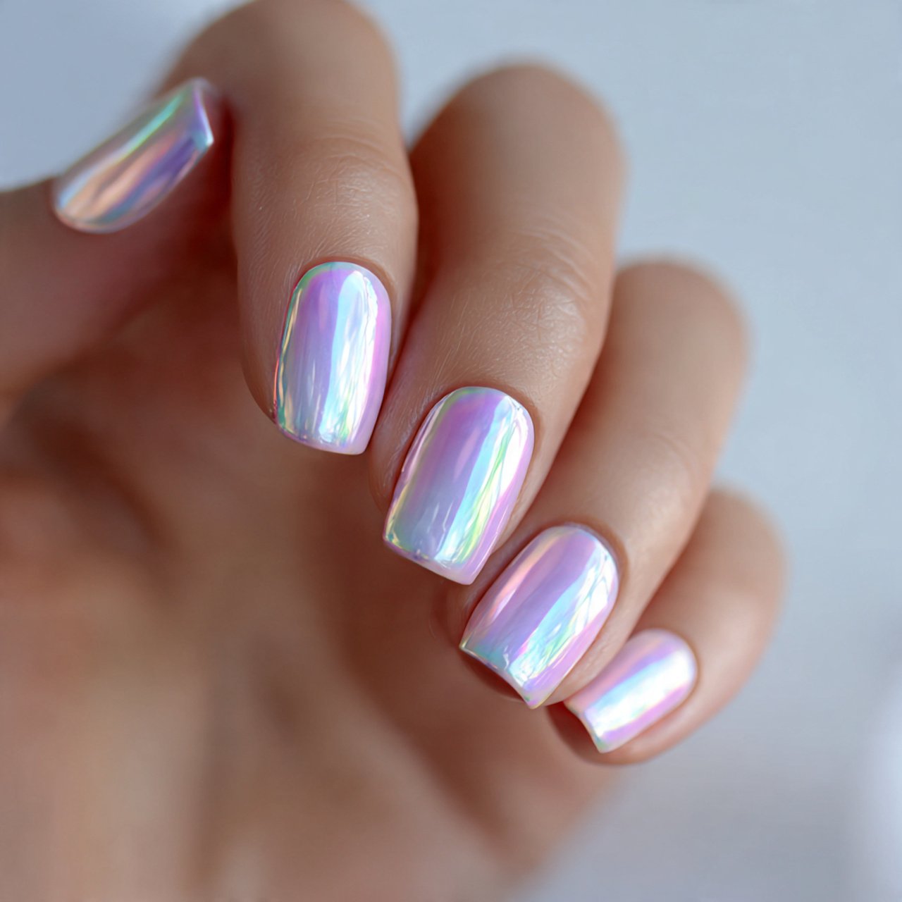 pearl chrome short nail designs beautiful nails