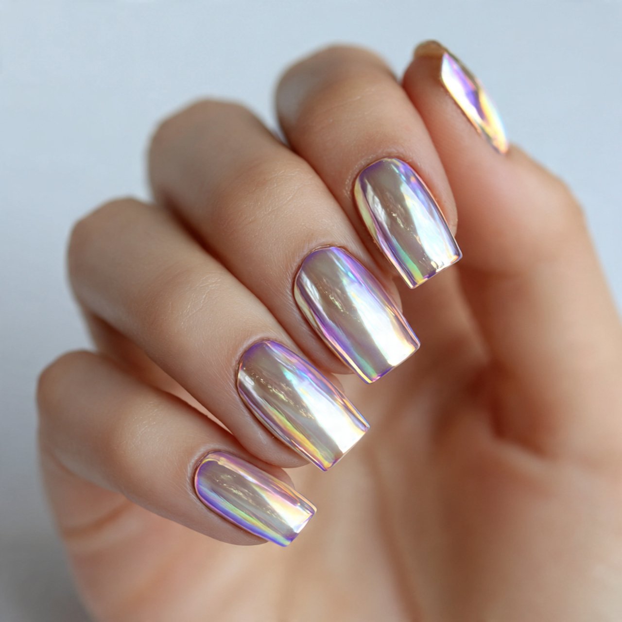 Nail Ideas Square: Nails Wear Beautifully 13 pearl chrome square nails gorgeous nails