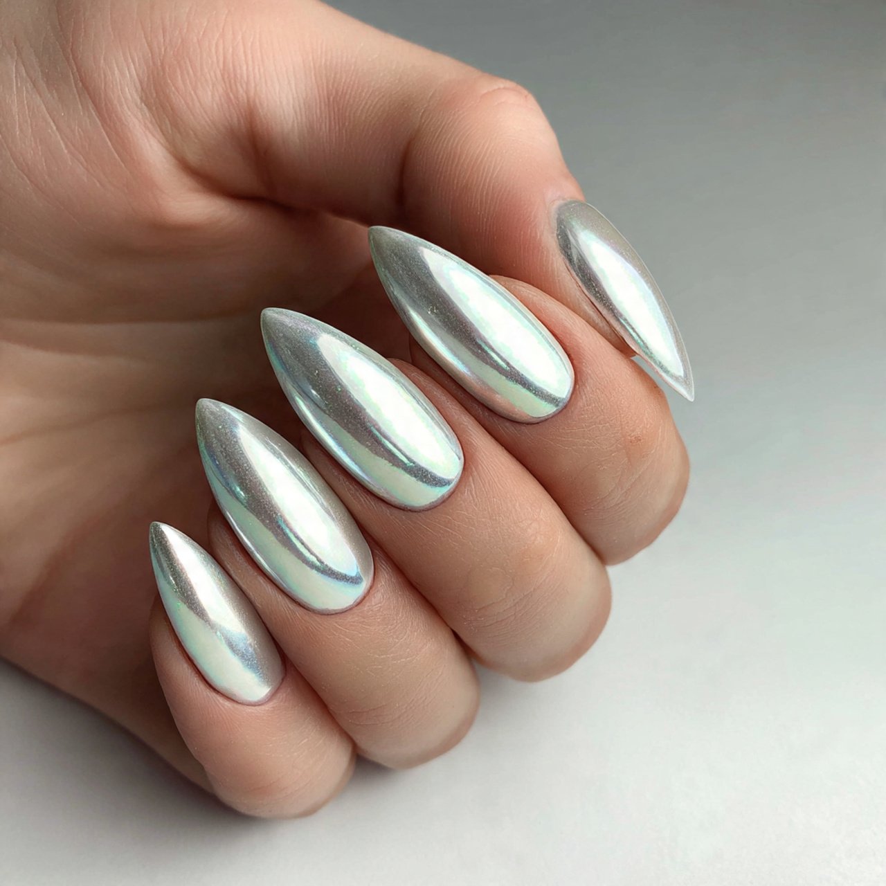 pearl chrome summer nails excellent nails