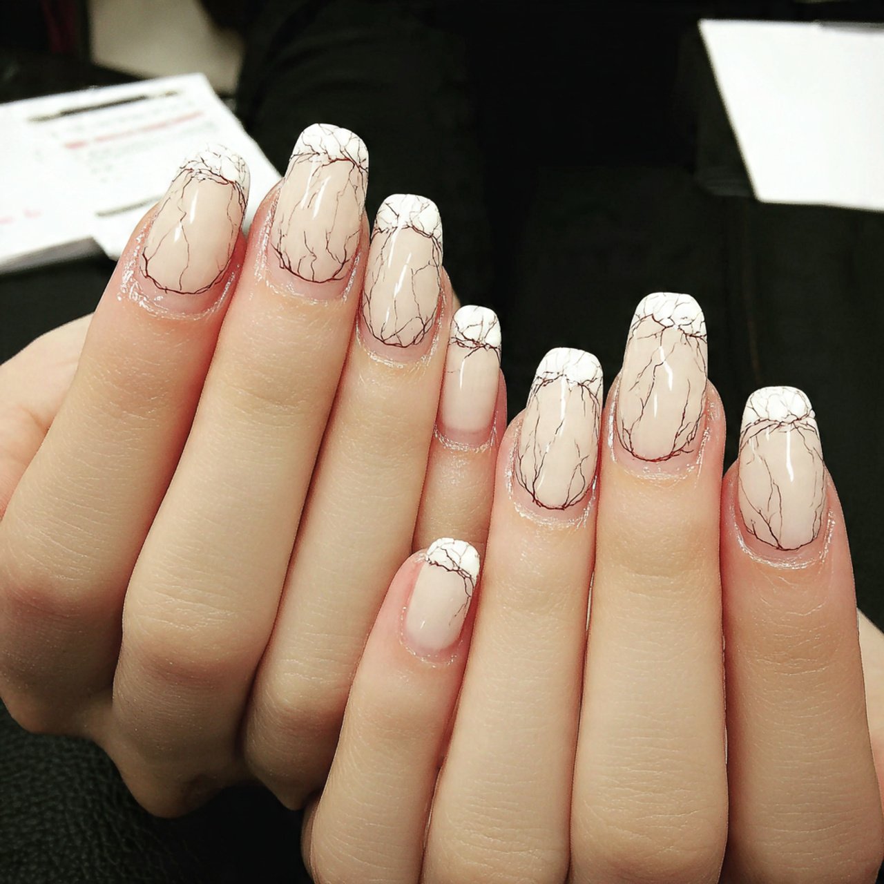 pearl glaze over a sheer base attractive nails