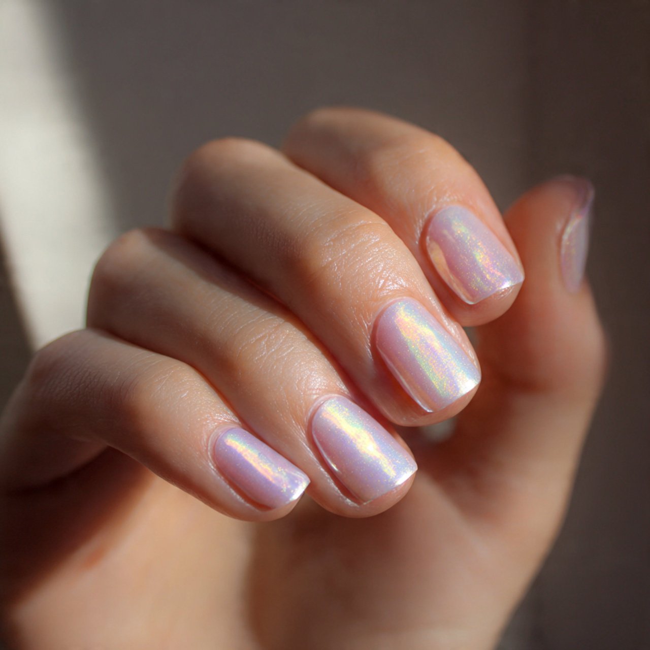 pearl sheen nude nails