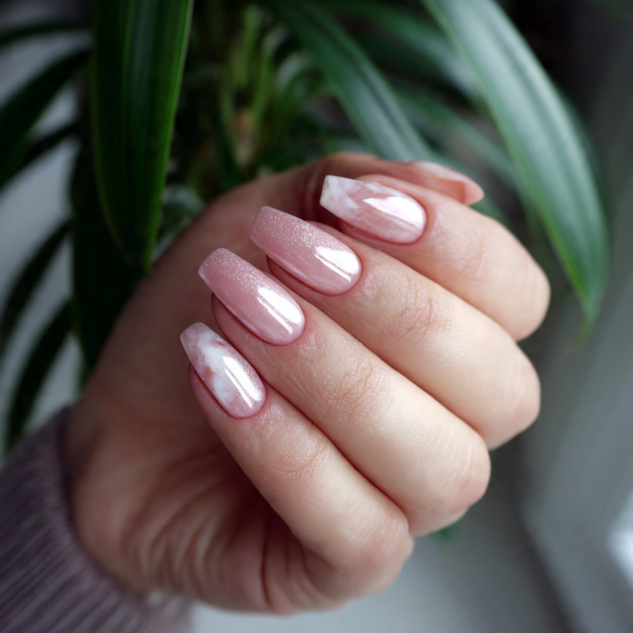 pearly glazed nails attractive nails