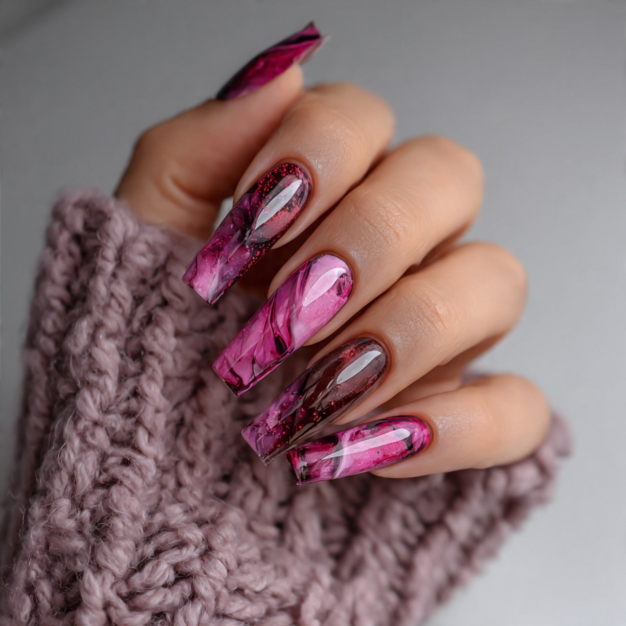 pink and brown jelly nails cool look nails