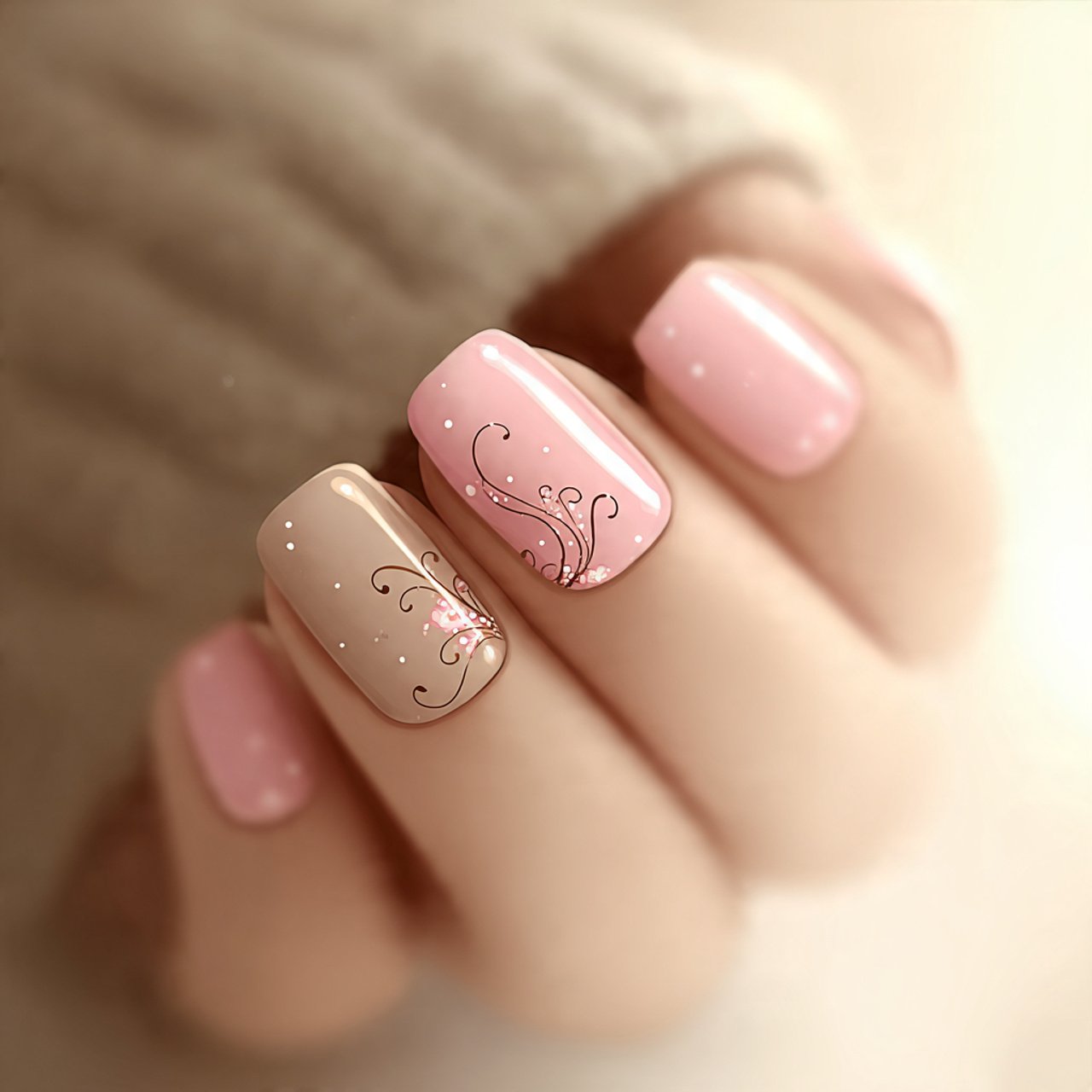 pink and brown swirl nails classy nails