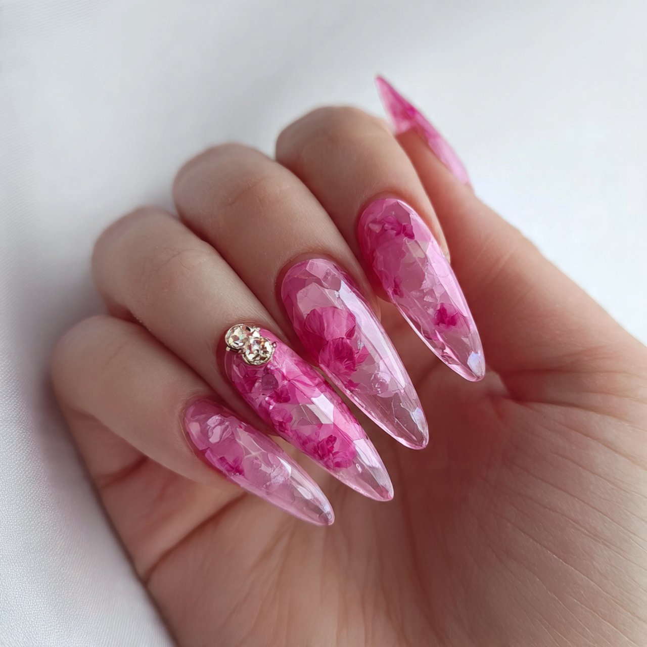 pink jelly nails