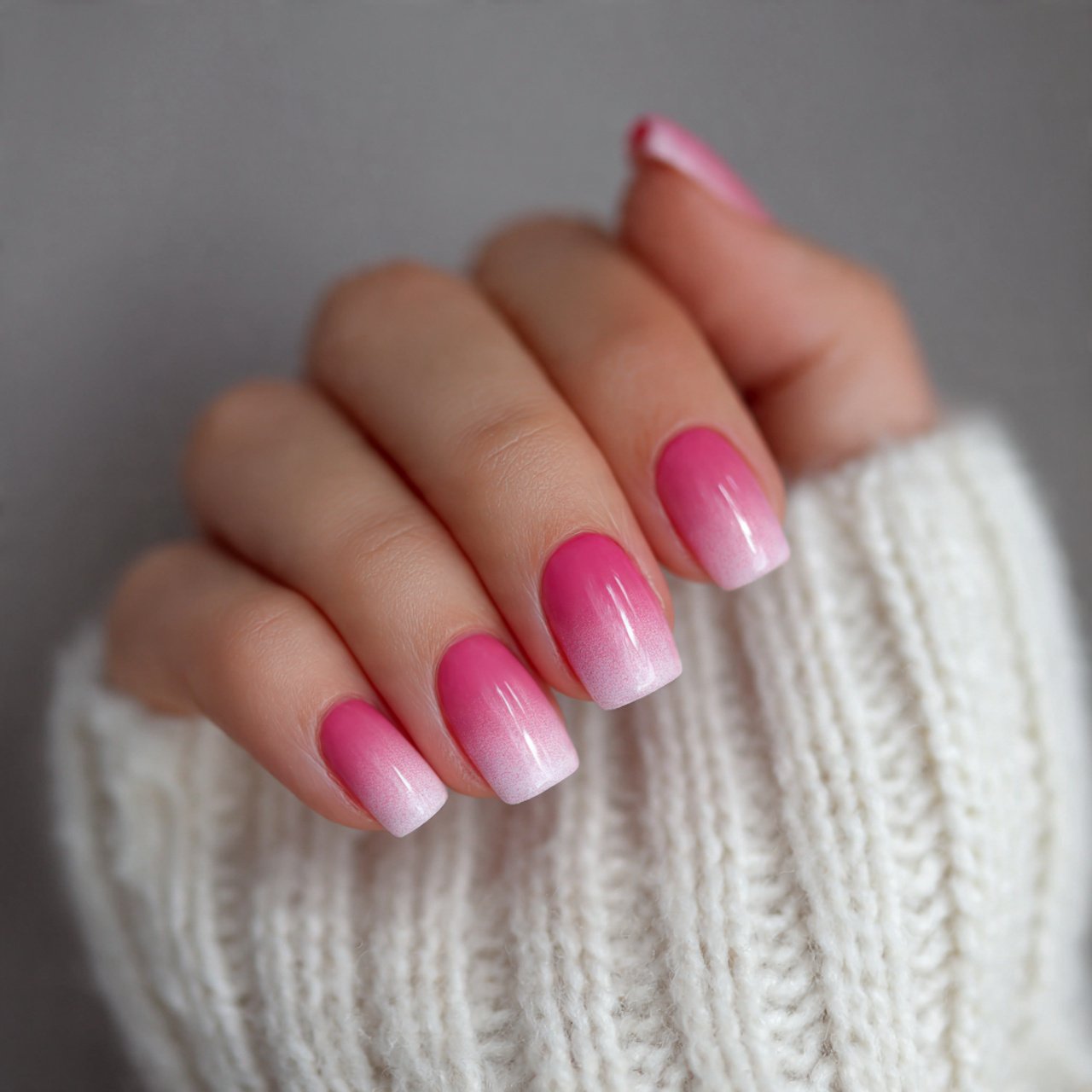 pink ombr teen nails