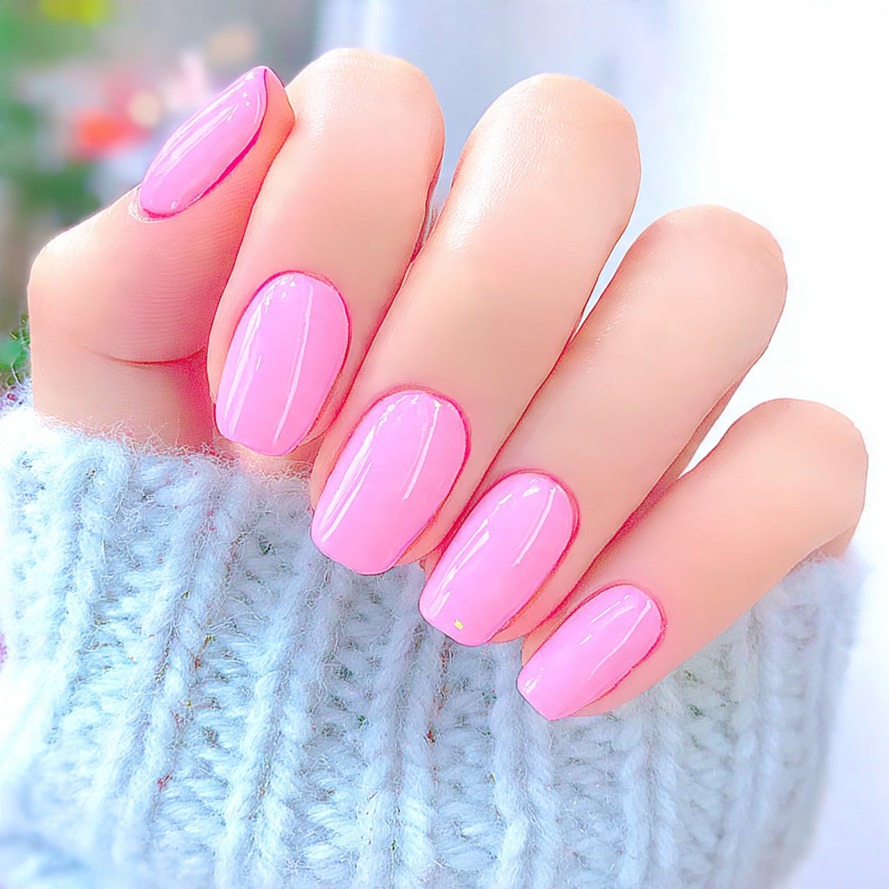 pink shell glazed nails attractive nails