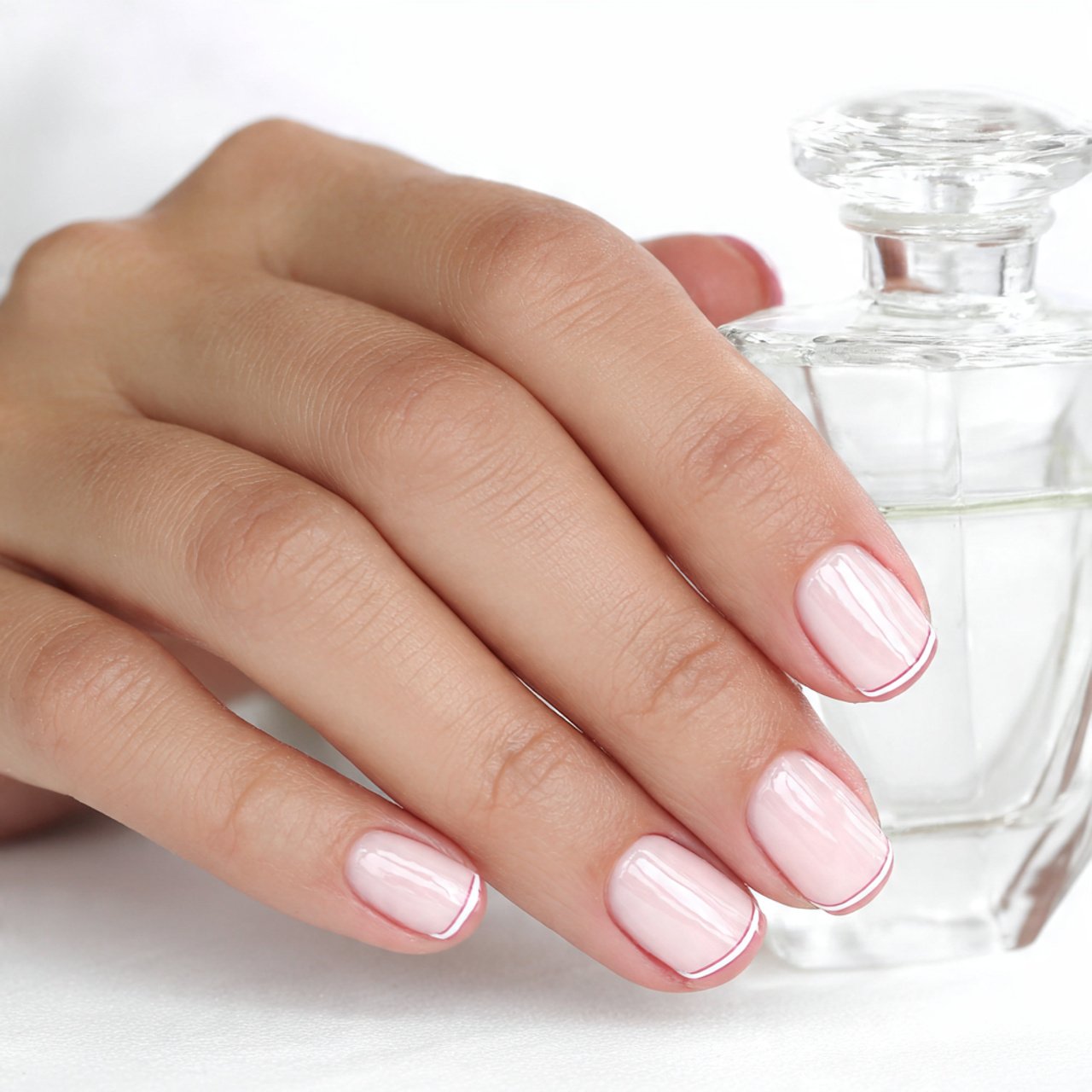 pink simple nails with a high gloss finish attract