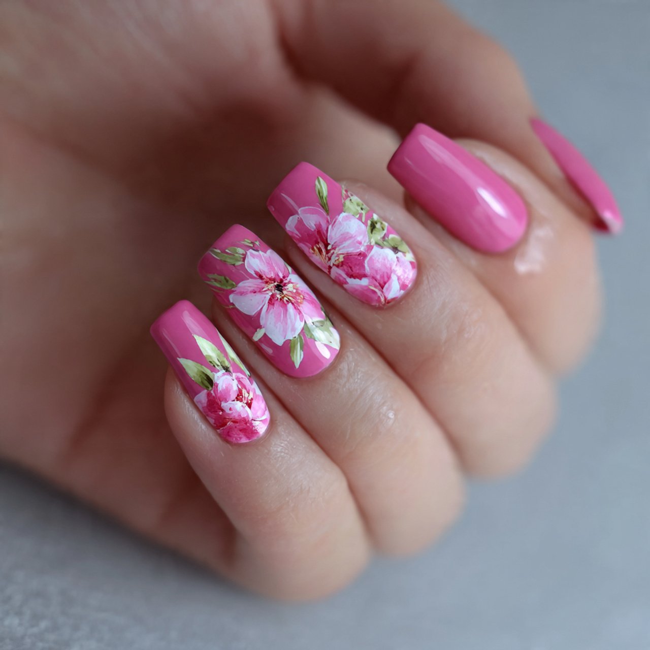 pink summer nails