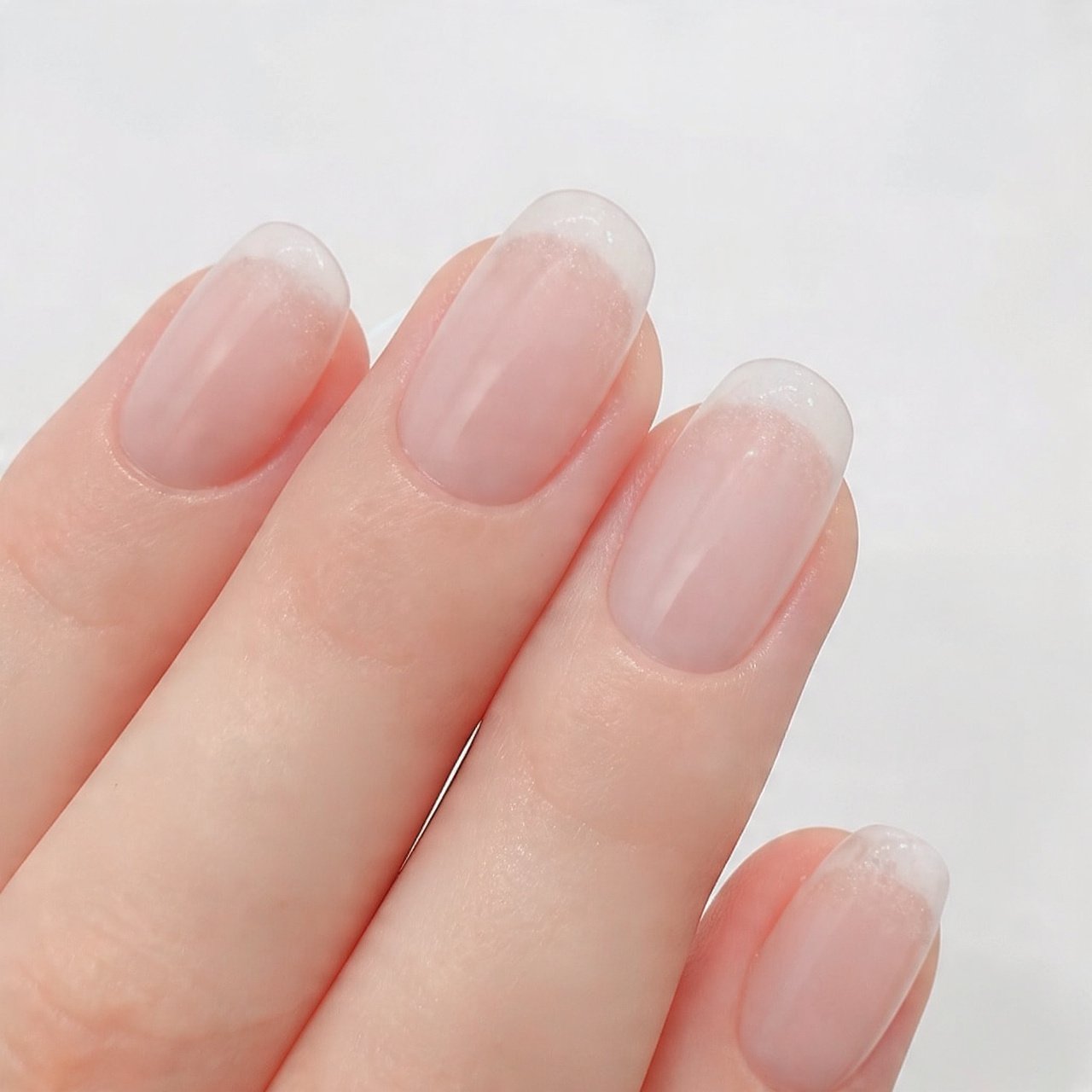 pinky blush almond semi sheer attractive nails