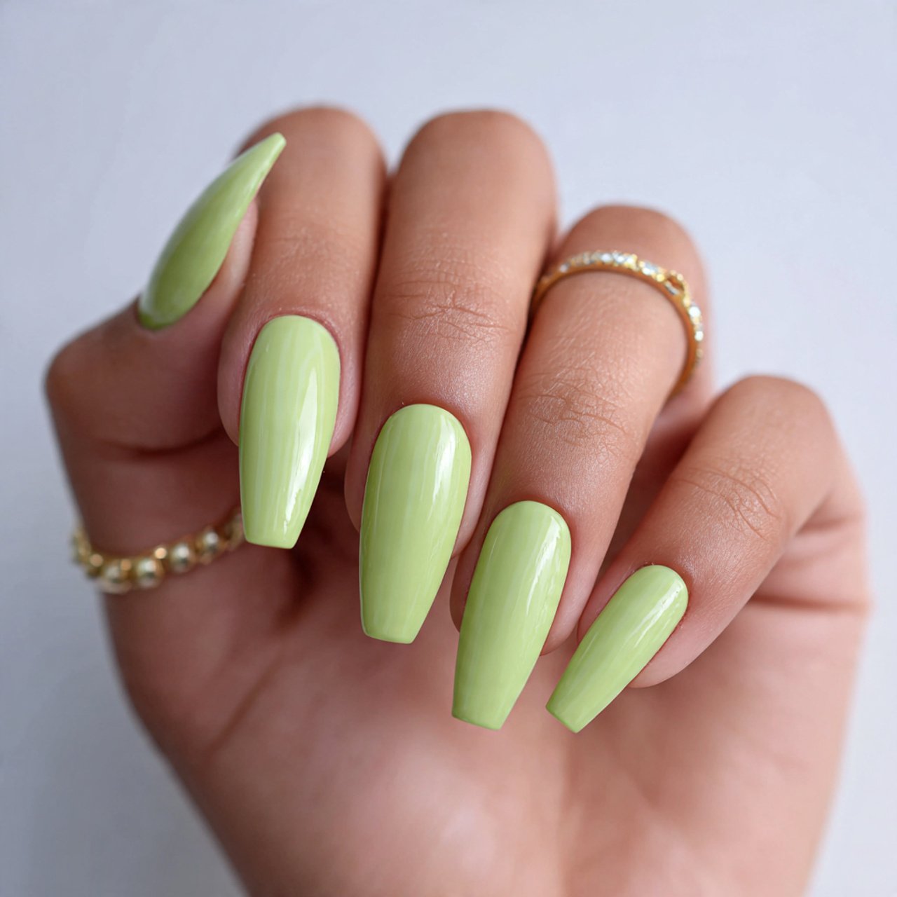 pistachio green micro tip press on nails natural n
