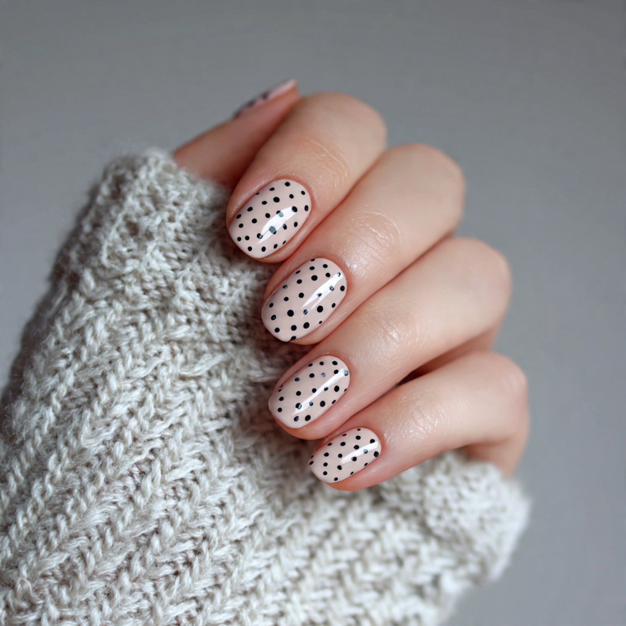 polka dot minimal nails attractive nails