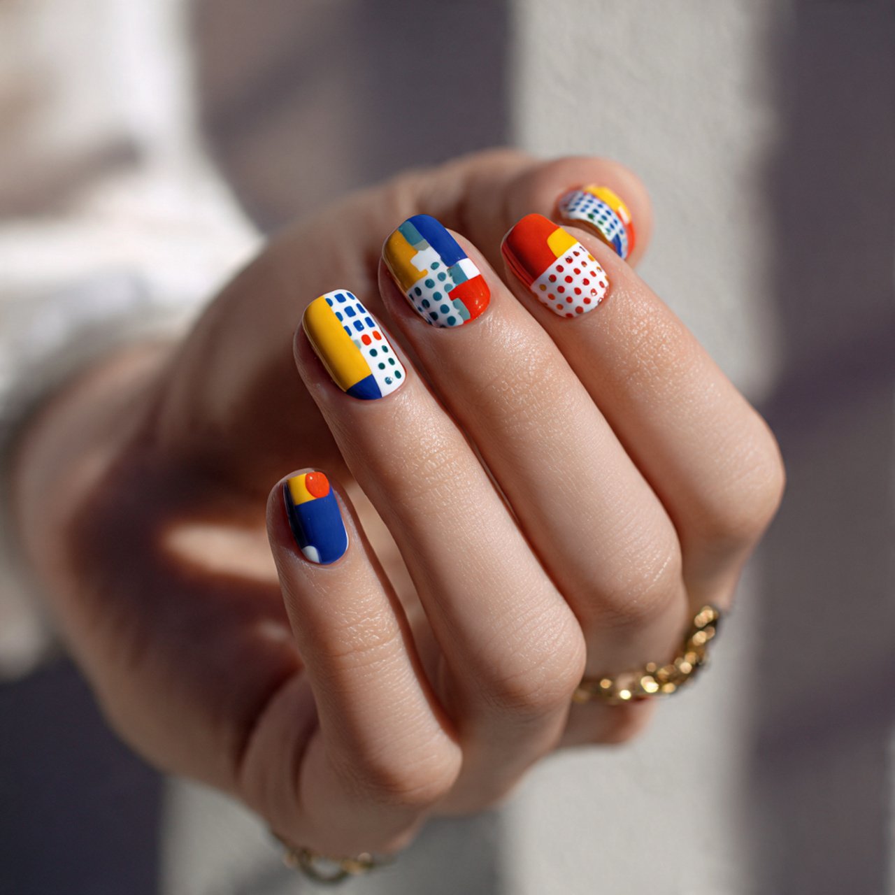 primary pop graphic nails