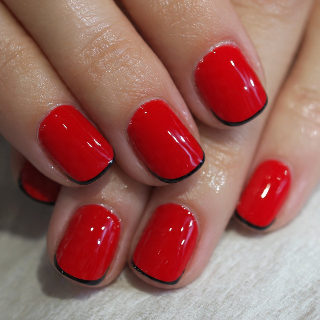red statement nails attractive nails