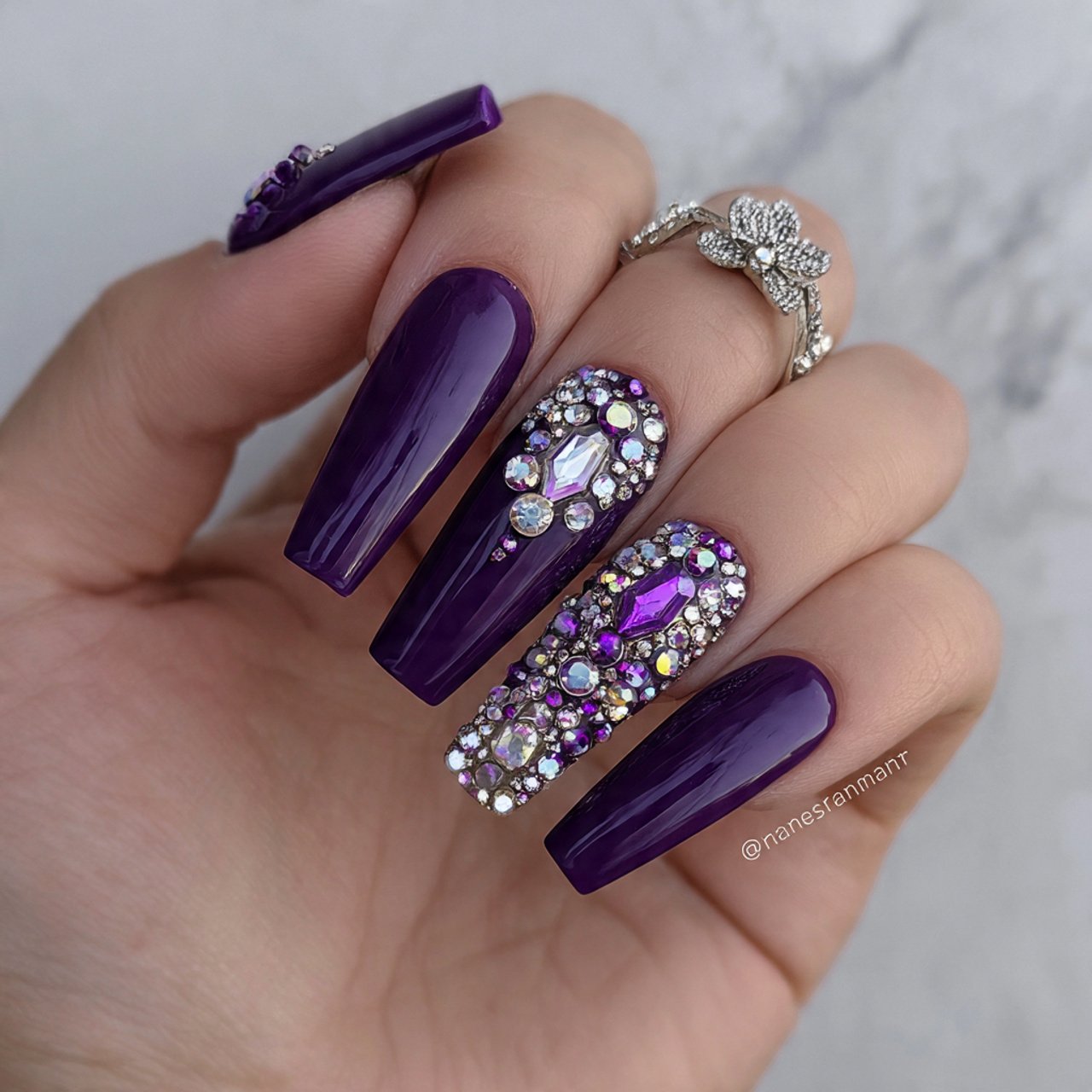 rhinestone accent ballerina nails excellent nails