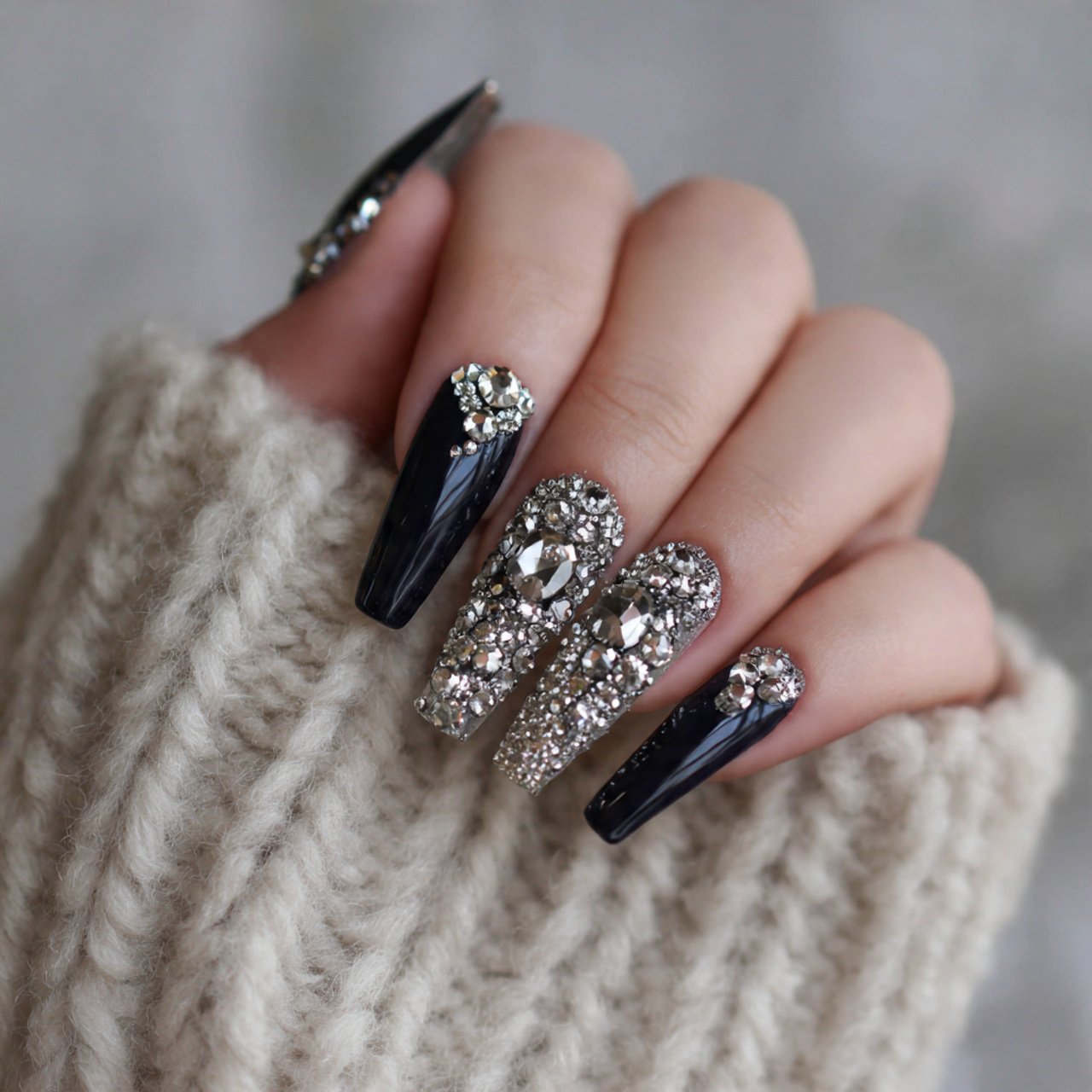 rhinestone nails