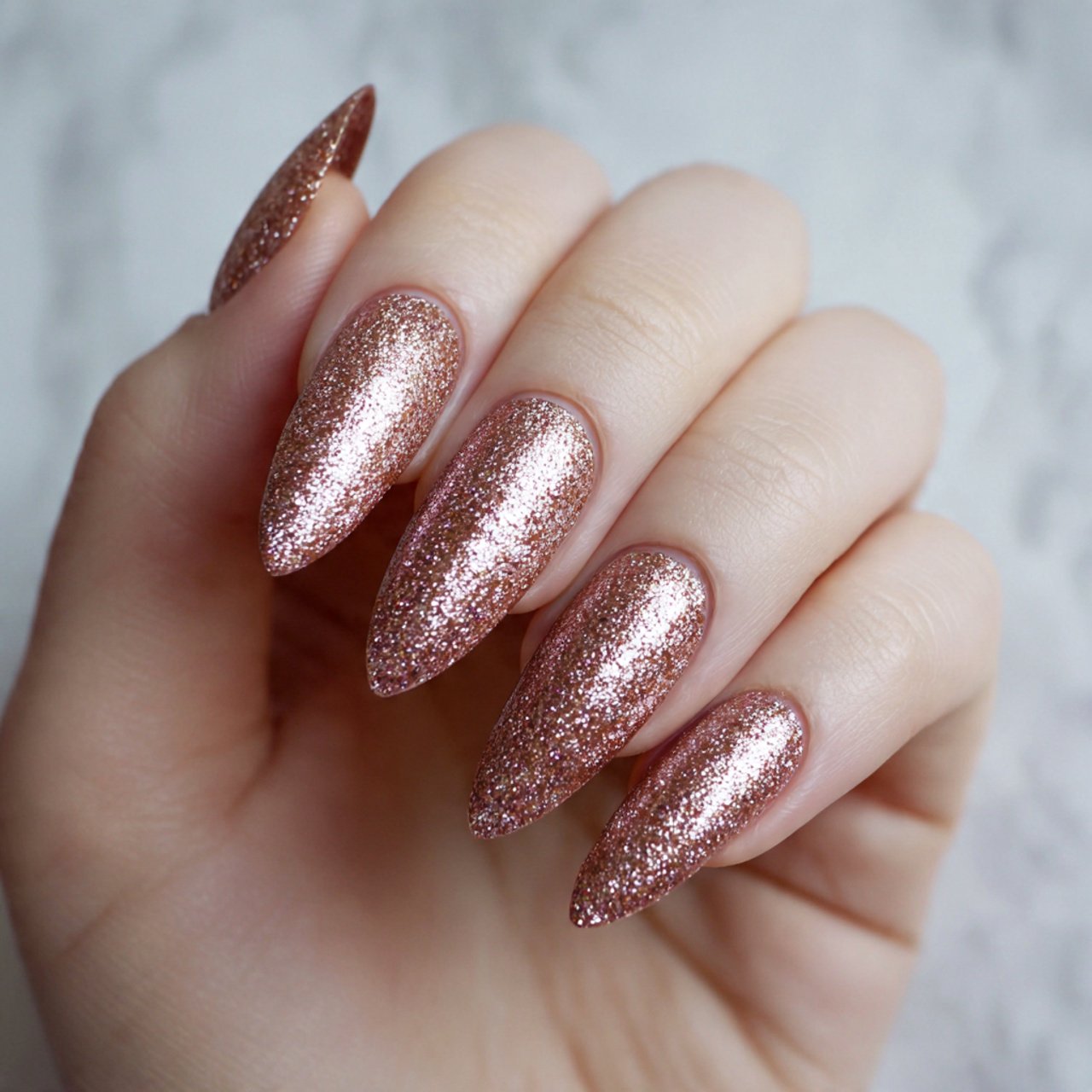 rose gold shimmer nails stunning nails