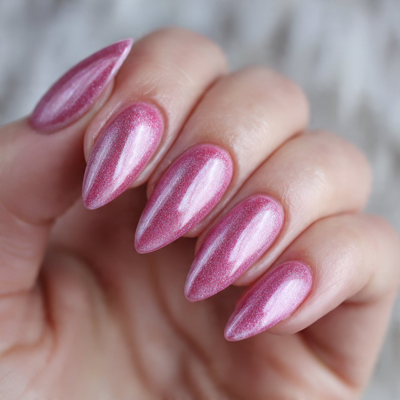 rose pink cat eye nails