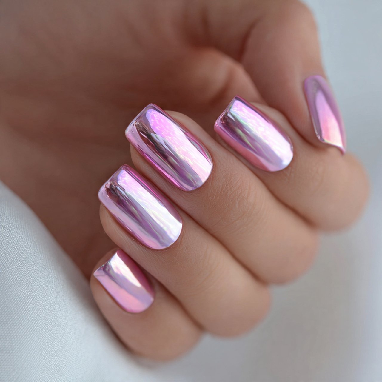 rosewater chrome nails