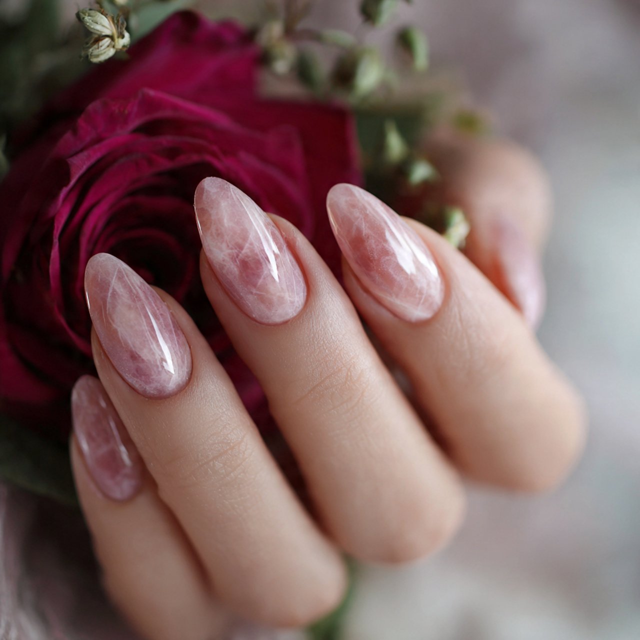 rosewater glazed nails