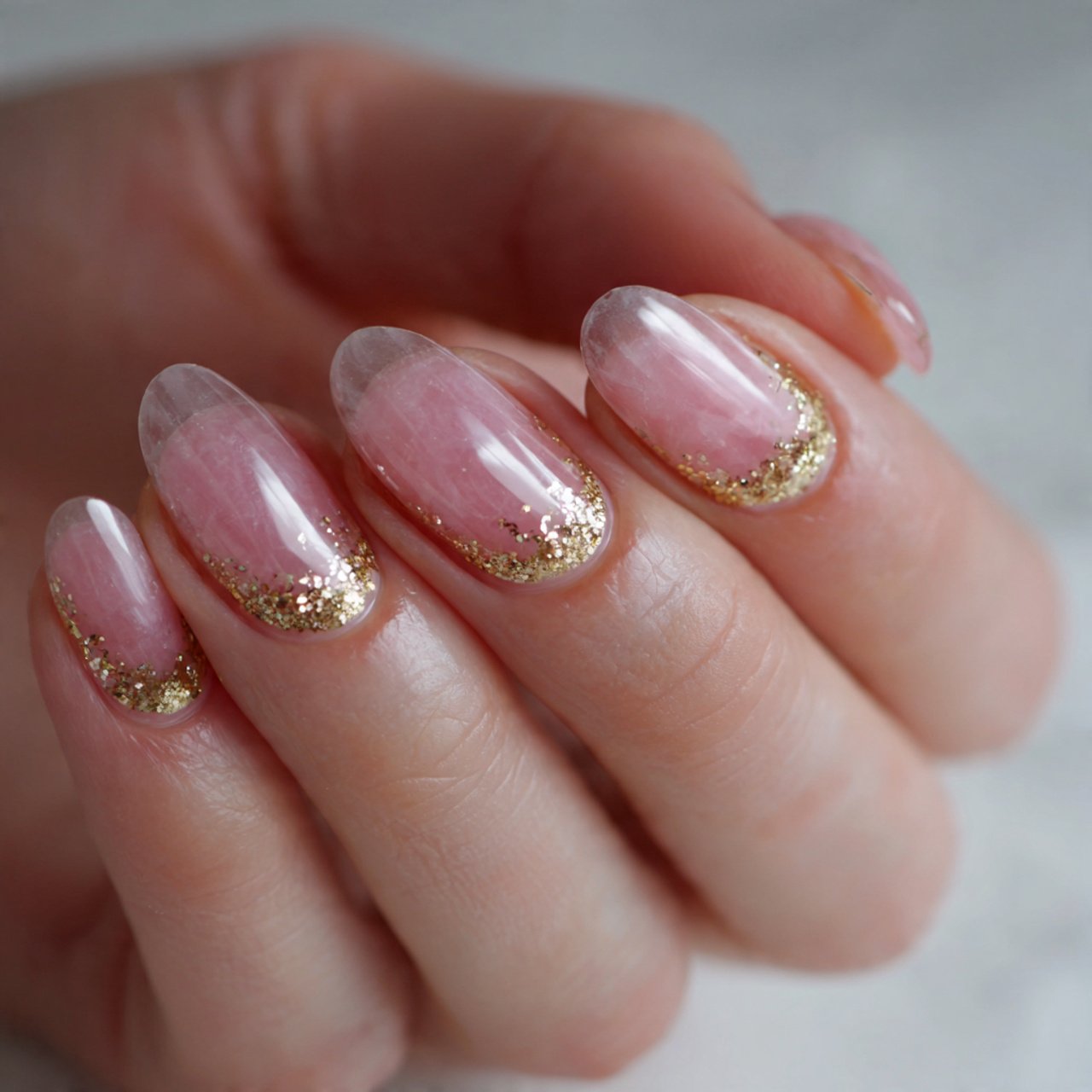 rosy soap oval nails natural nails