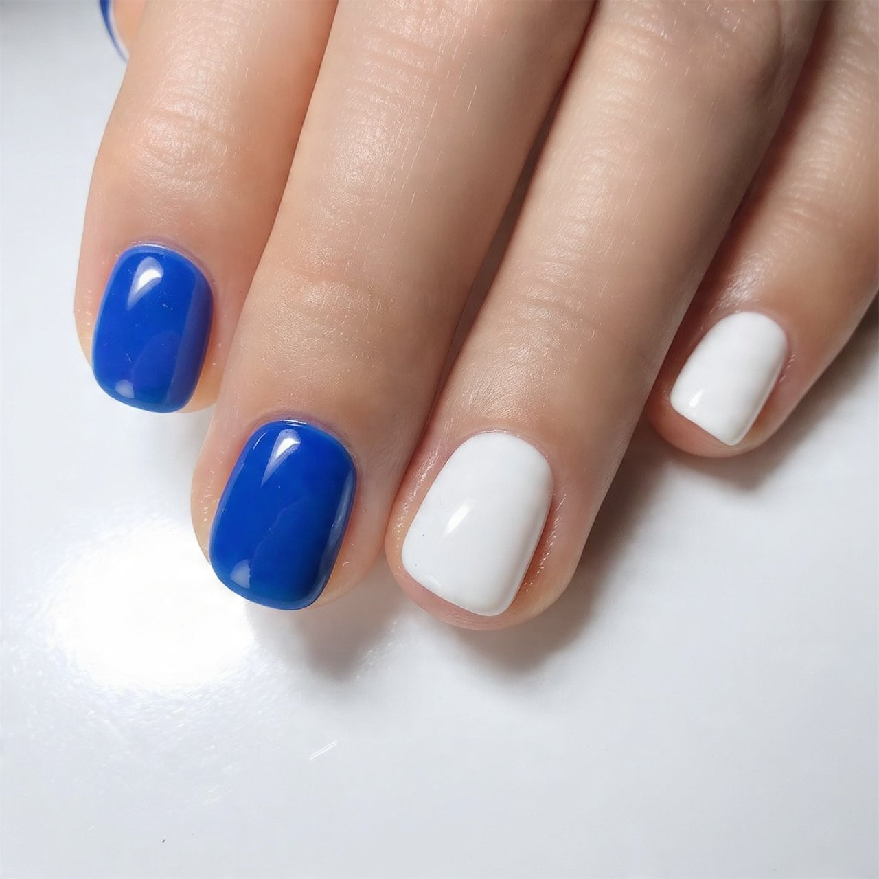 royal blue milky white soft contrast set natural n