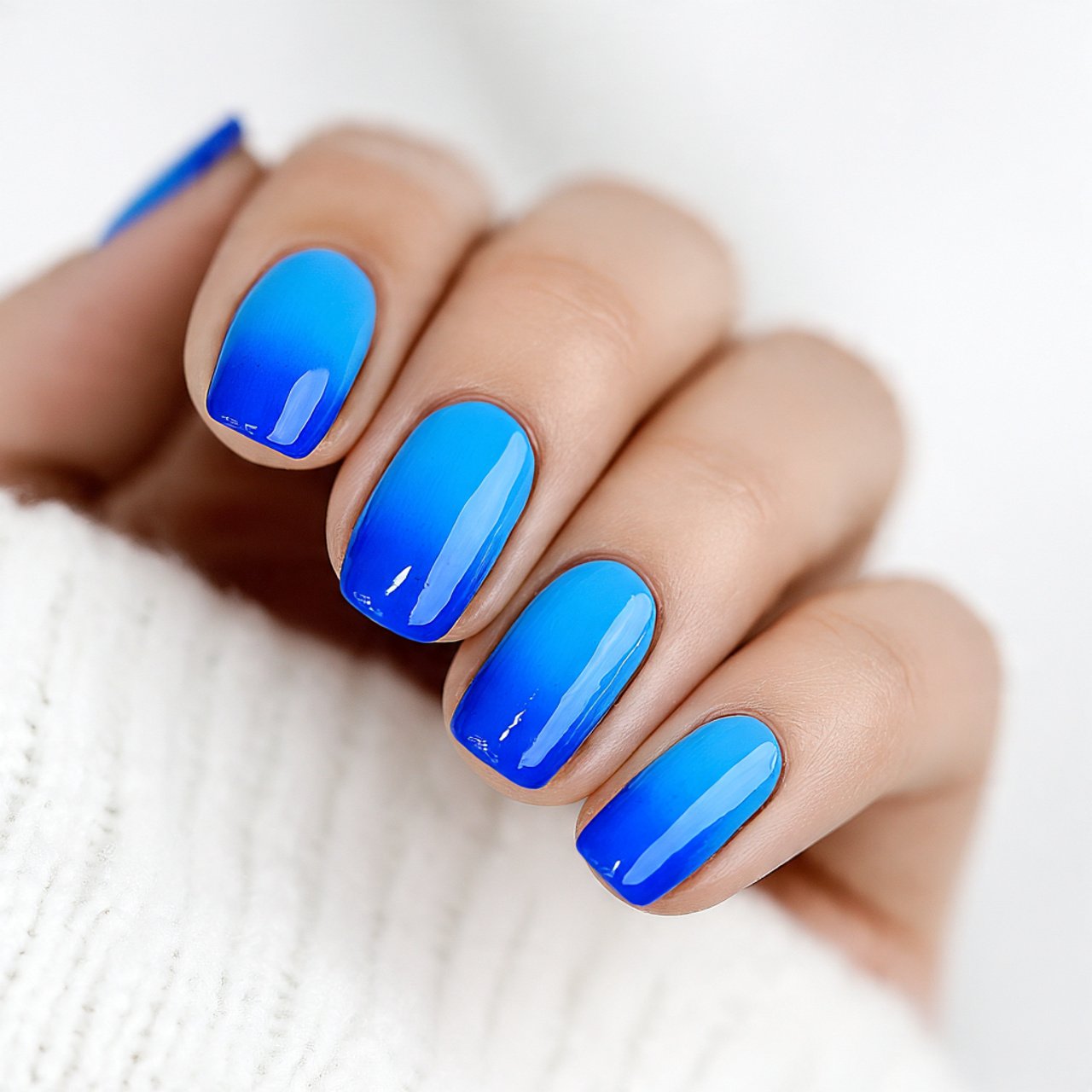 royal blue ombr royal fade natural nails