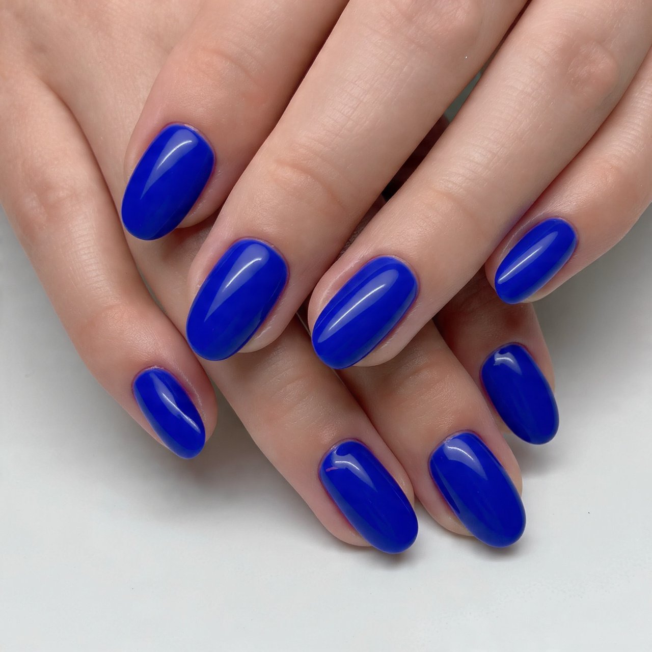 royal blue short squoval clean statement stunning