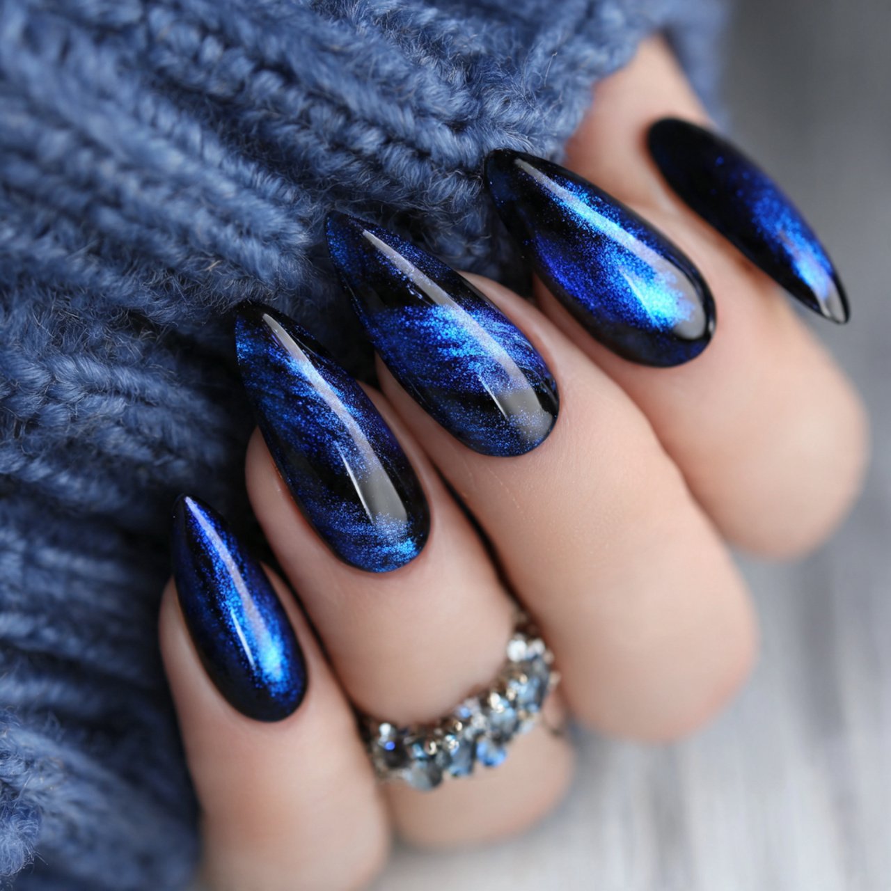 royal blue velvet cat eye magnetic satin glow attr