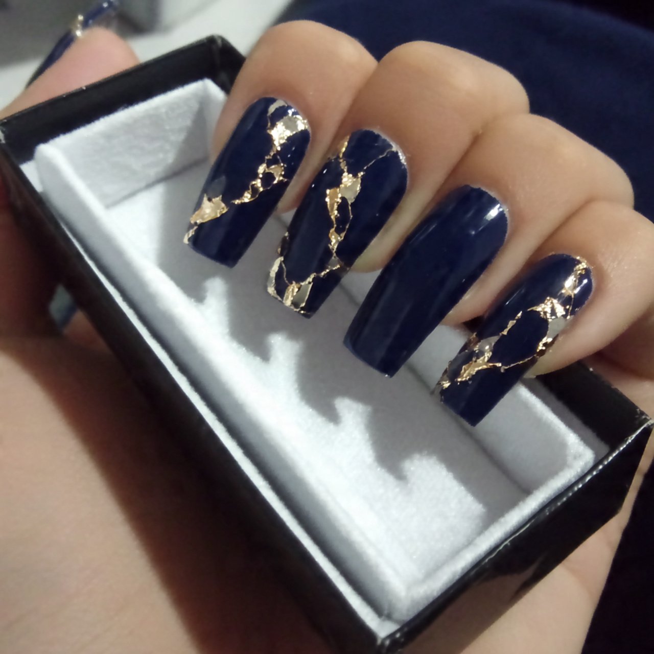 royal blue with gold foil accent sparse encapsulat