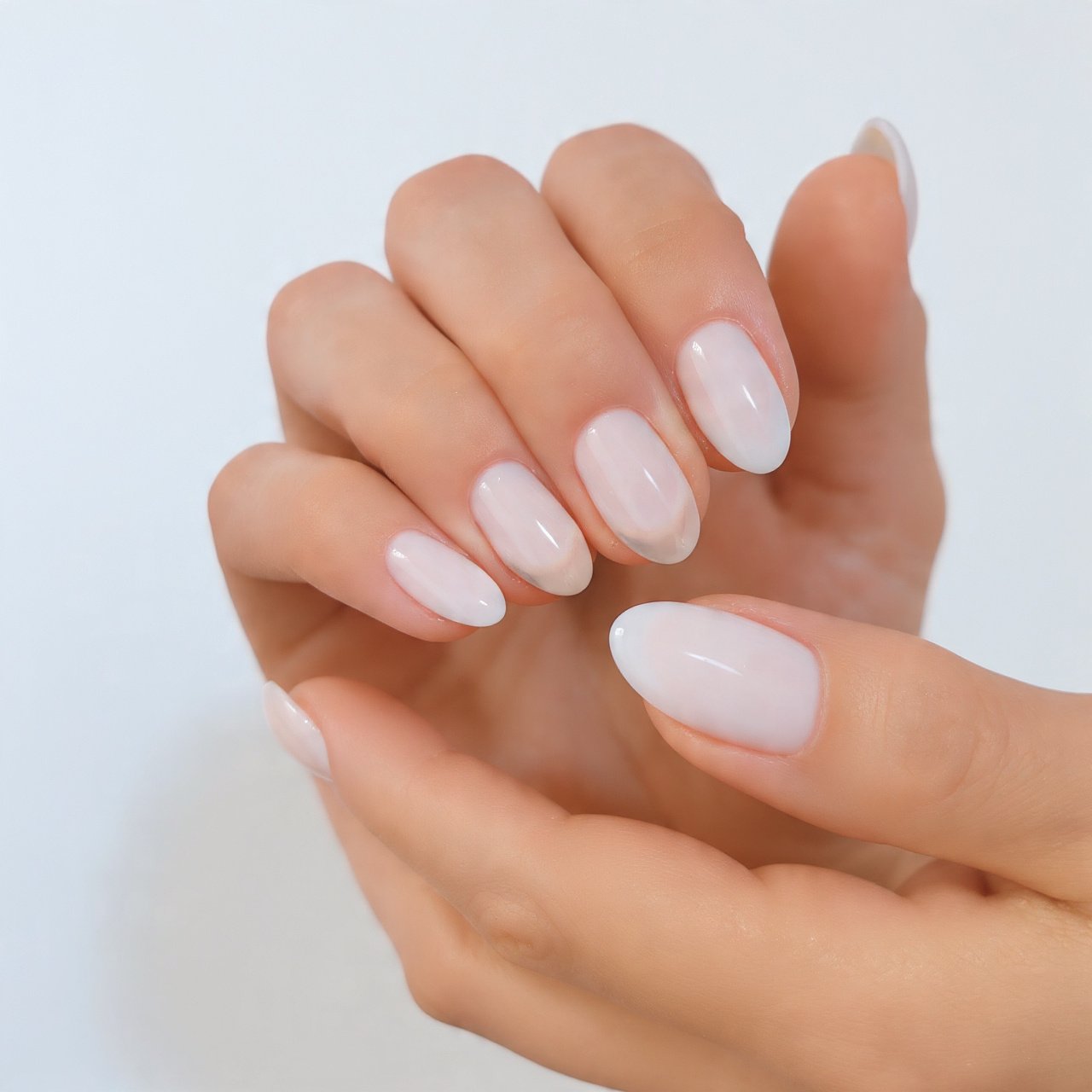 sheer milky nude clean girl gloss nature look nail 1