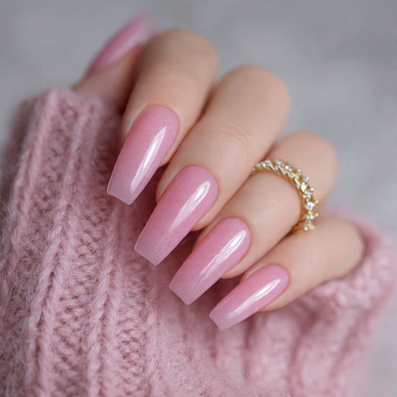 sheer pink healthy nails