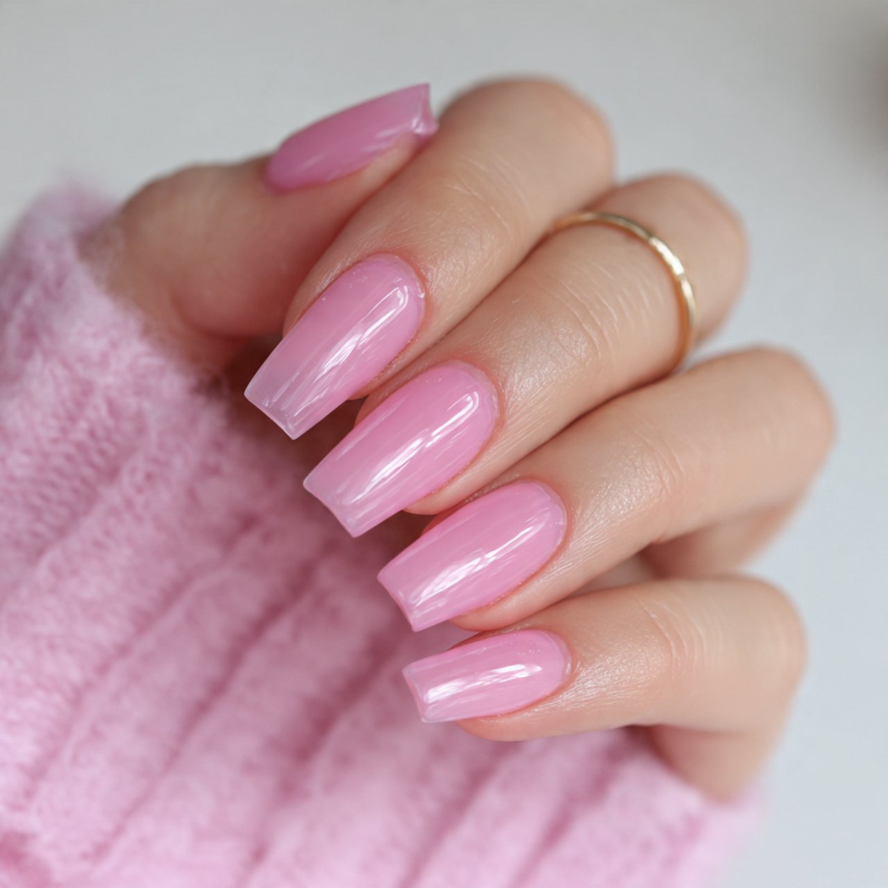 sheer pink jelly nails